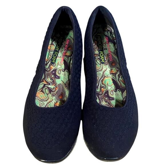 Skechers Cleo Air Cooled Womens Comfort Shoes 8.5 Blue Stretch Knit Fit Cushion - Picture 5 of 9